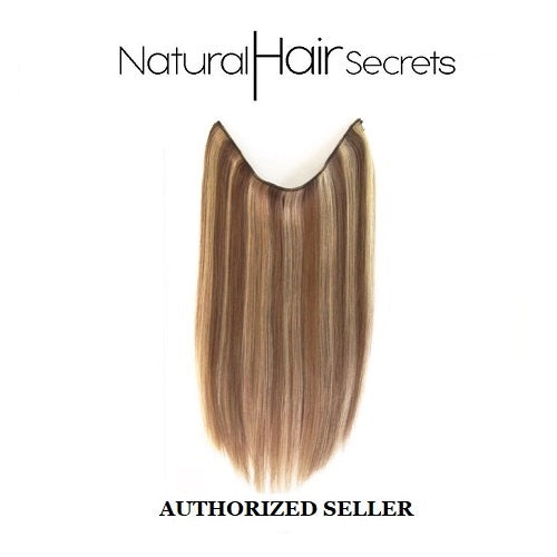 NHS 8/24 Brown Blonde 19" FlipIN Wire Human Remy Hair Extension