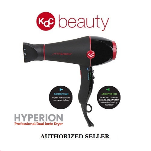 KQC Beauty Hyperion Hair Dryer Blow Dryer Professional Dual Ionic Dryer Black