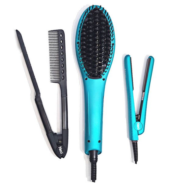 Metallic Turquoise Heated Brush Set | Set